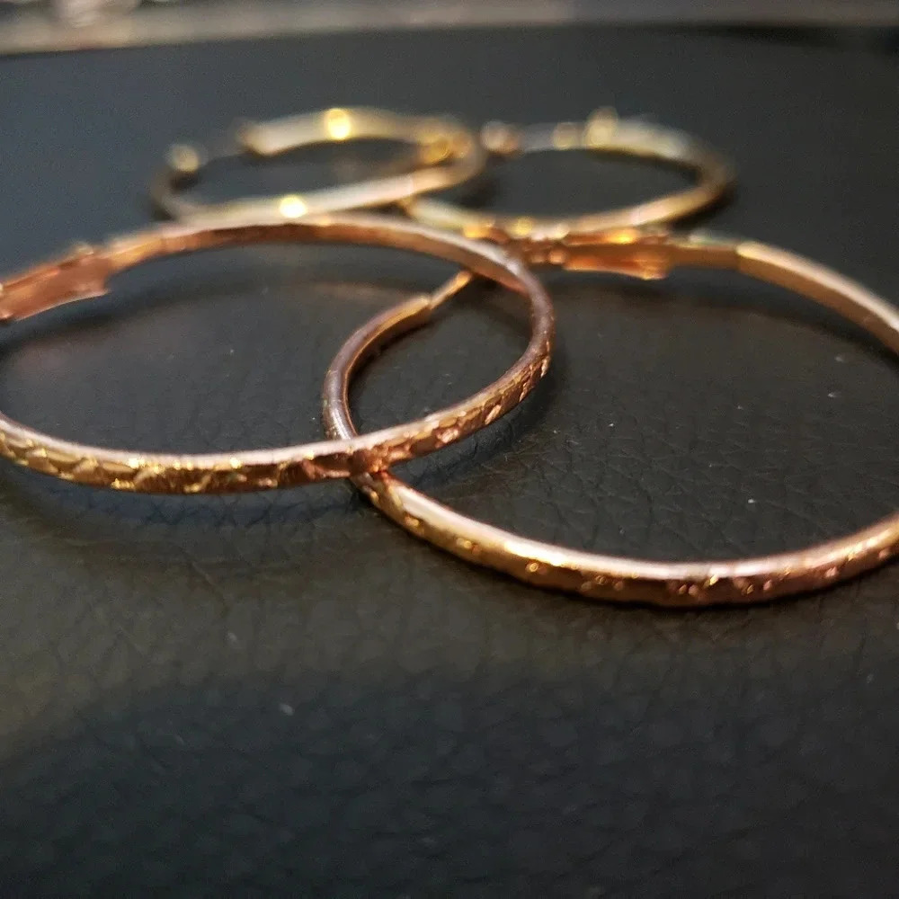 *EARRINGS, hoops, lot  of 2 - Picture 2 of 3